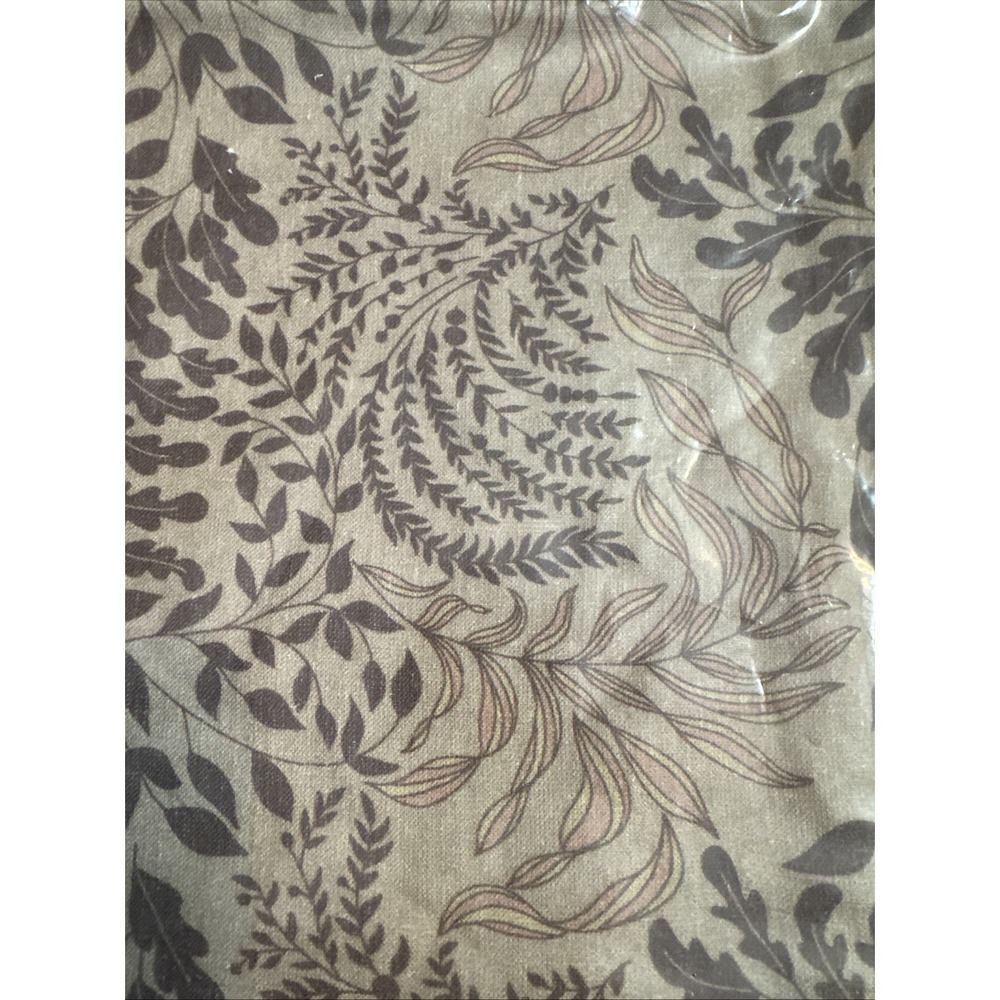 Rejuvenation Throw Pillow‎ Cover Linen Botanical 20" Square Mocha Brown Leaves